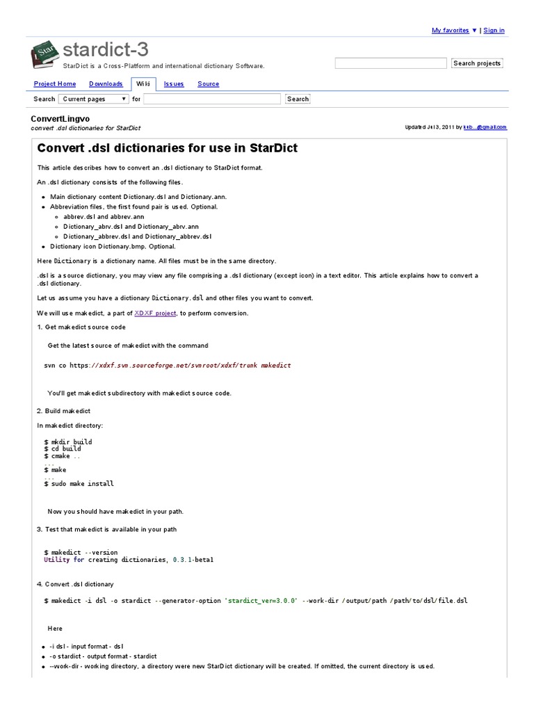 Convert .dsl to StarDict Format | PDF | Communication | Software ...