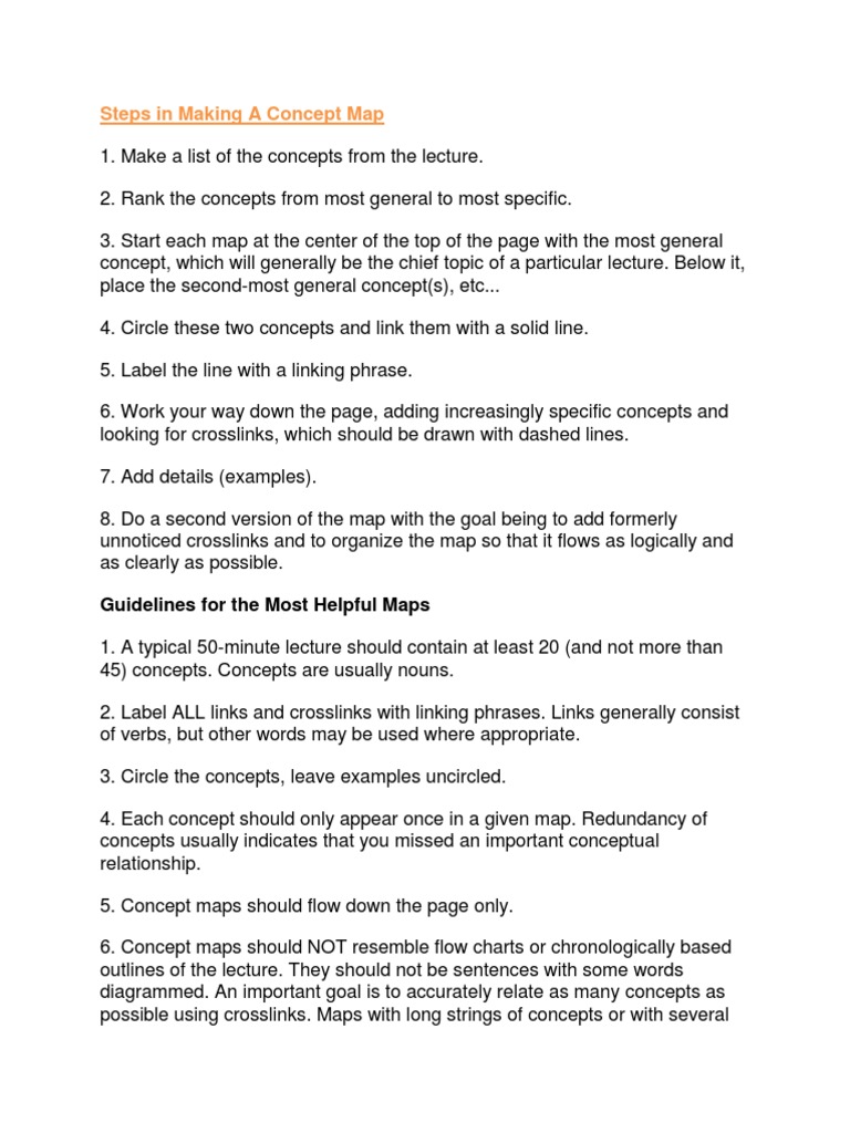 Steps for Creating Concept Maps | PDF | Concept | Map