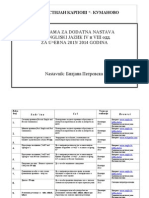 Programa Za Dodatna Nastava Za VIII Odd