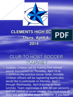 Clements High School Thurs, April 4, 2014
