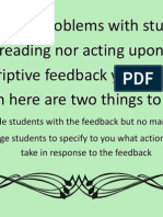 Two Actions To Support Use of Feedback