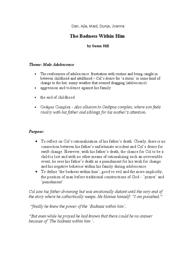 The badness within him essay picture