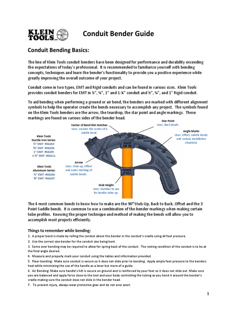 Conduit Bender Guide | PDF | Distance | Angle