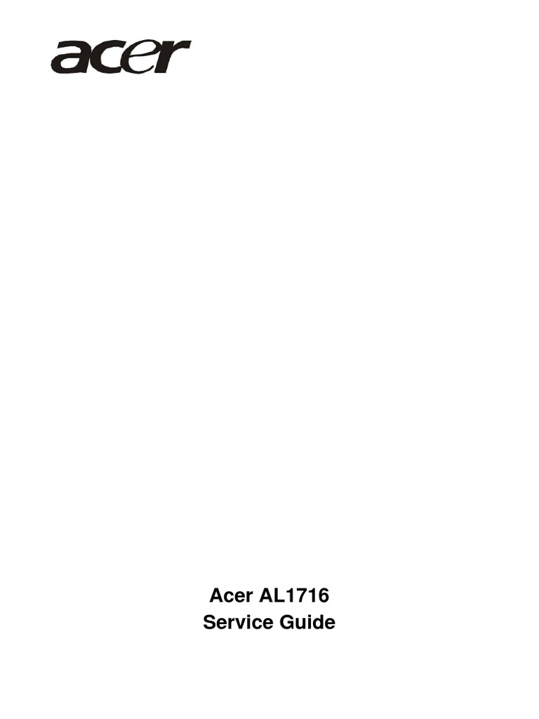 Acer Al1716 | PDF | Ac Power Plugs And Sockets | Computer Monitor