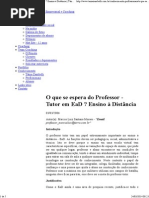 O que se espera do Professor - Tutor em EaD _ Ensino à Distância _ Tânia Zambelli ¤ Assessoria Empresarial e Coaching
