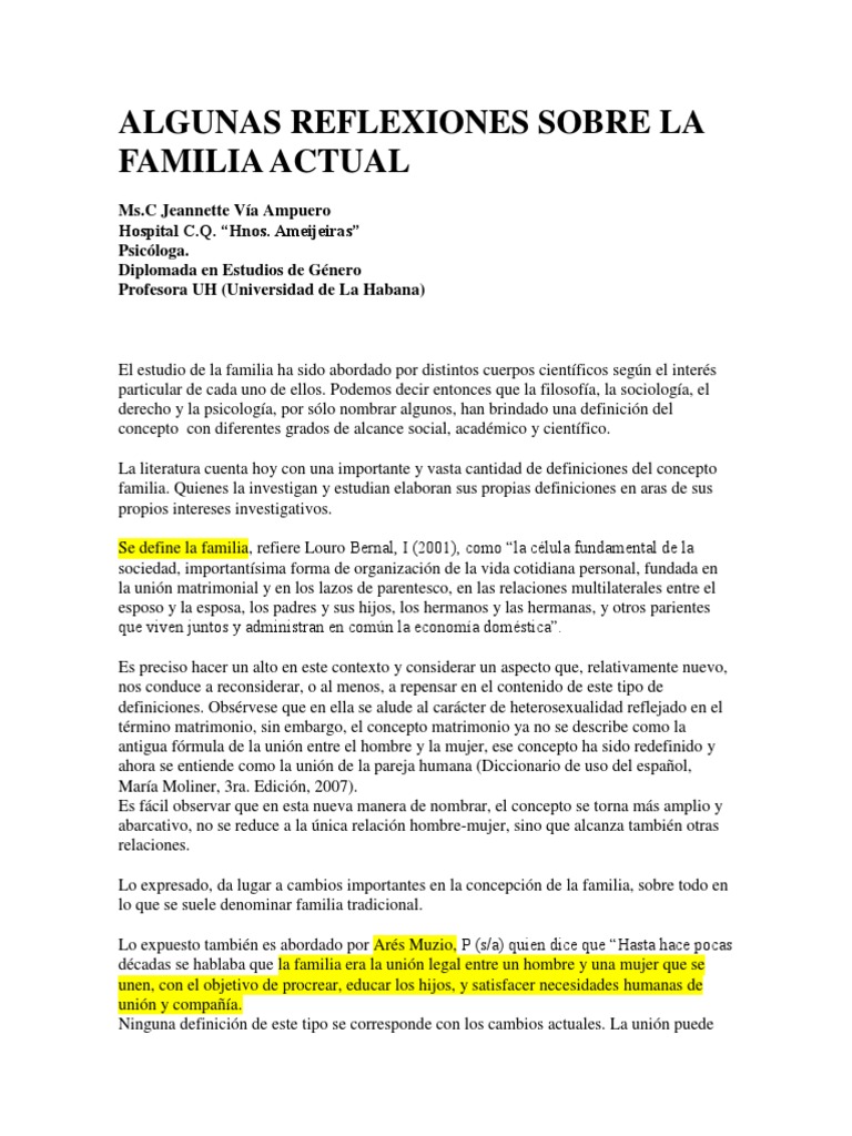 Reflexiones Sobre La Familia