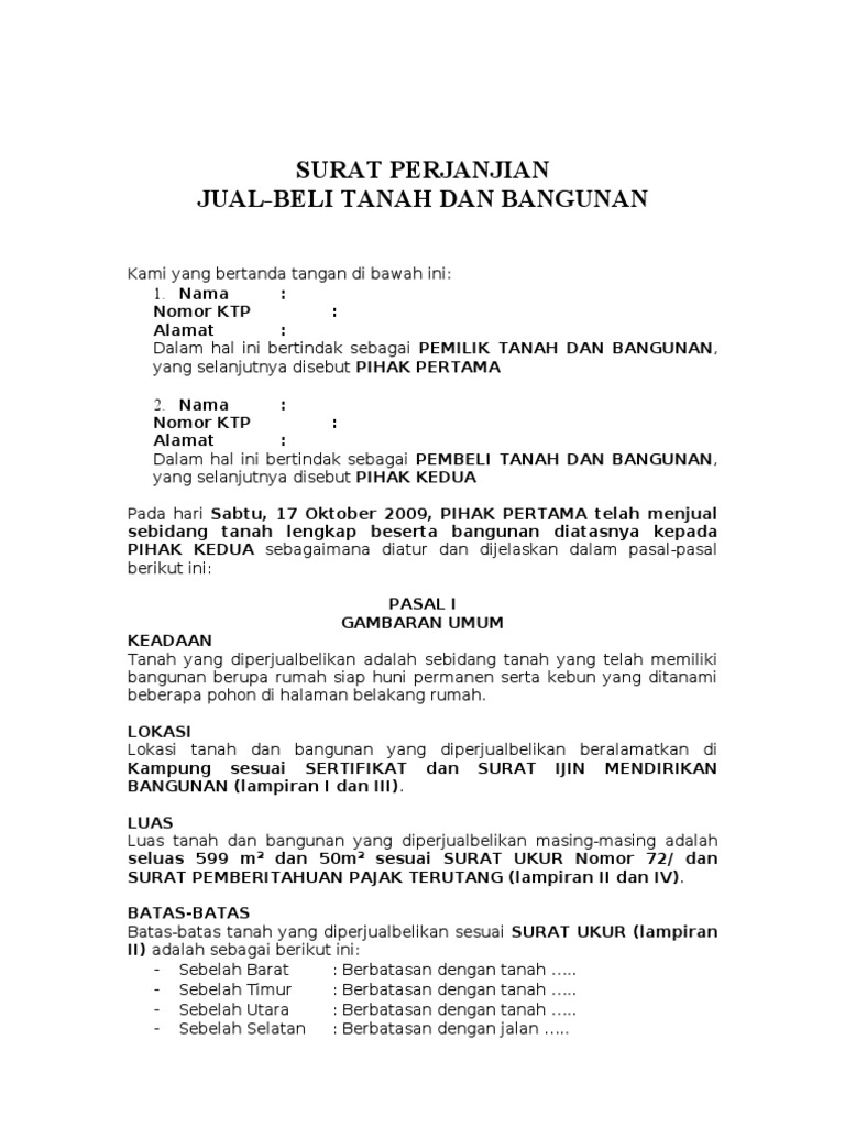 Contoh Surat Rasmi Perjanjian Sewa Rumah