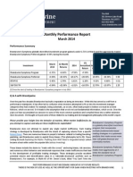 Monthly Performance Report: March 2014