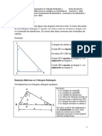 Trigonometria No Triangulo Retangulo e Medidas de Arcos e Angulos Na Circunferencia