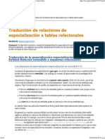 Traducción de relaciones de especialización a tablas relacionales