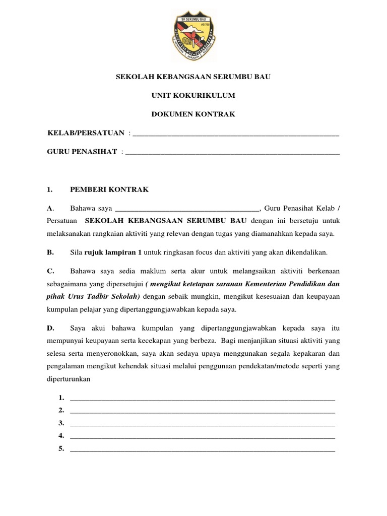 Format Dokumen Kontrak | PDF