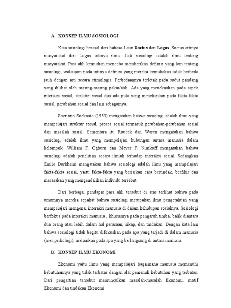 Sosiologi Ekonomi