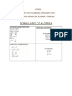 Formulario de Algebra