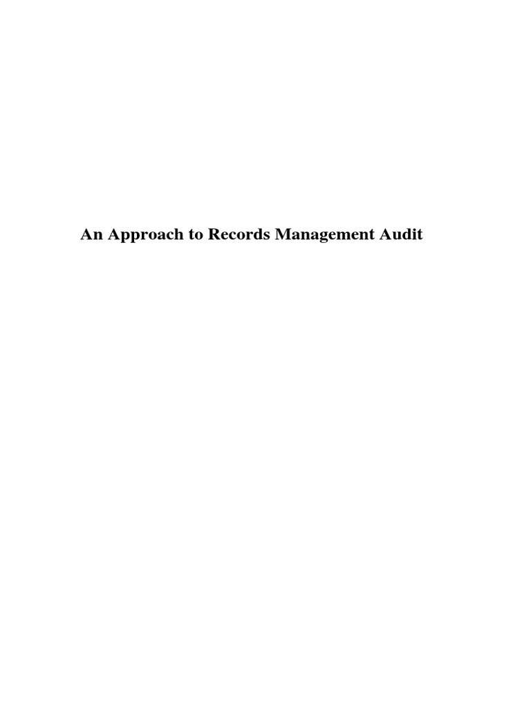 Records Management Audit Guidance | PDF | Records Management | Internal ...