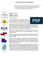 JFC Letter to President Aquino on Mining Fiscal Regime