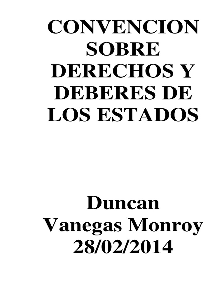 Convención sobre Derechos de Estados | PDF | Ley internacional | Estado ...