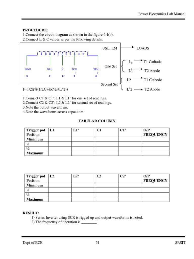 Power Electronics Lab Manual PDF Power Electronics Rectifier