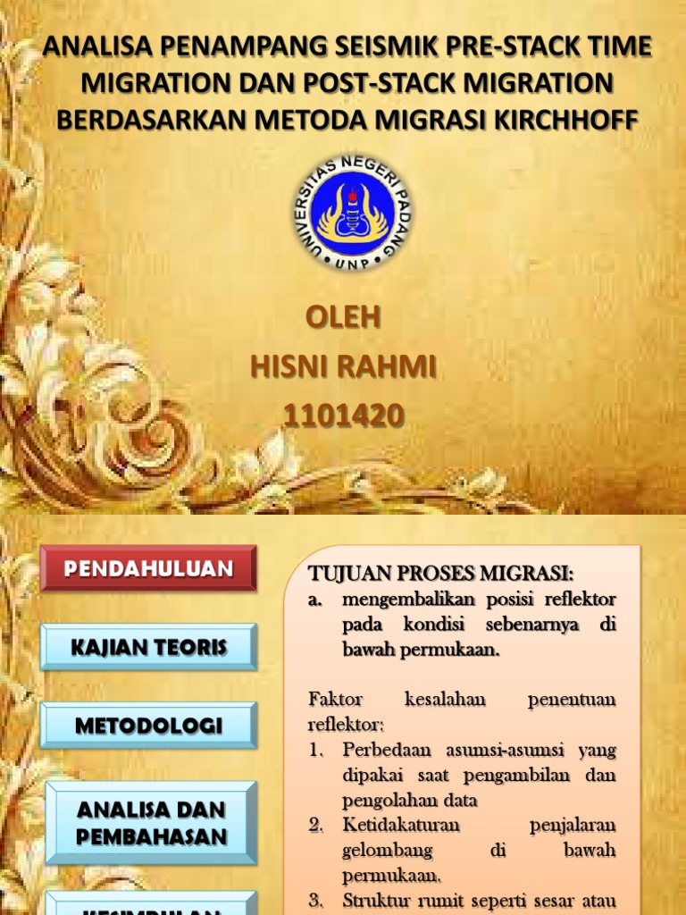 Analisa Migrasi Seismik Pre-Stack dan Post-Stack | PDF