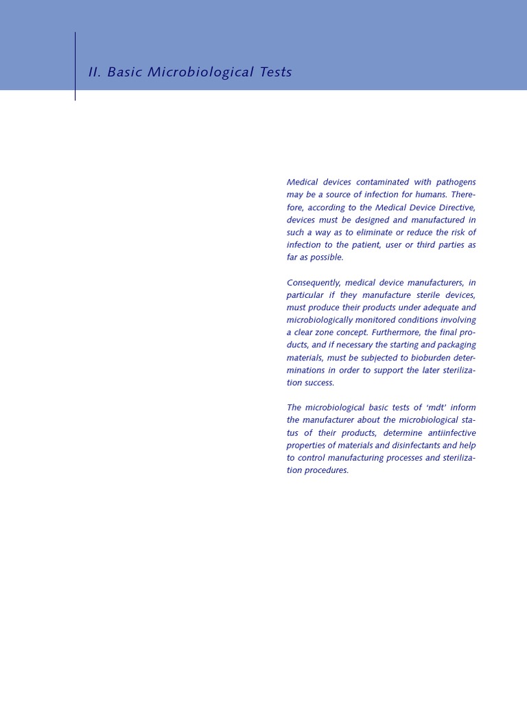 Microbiological Testing for Medical Devices | PDF