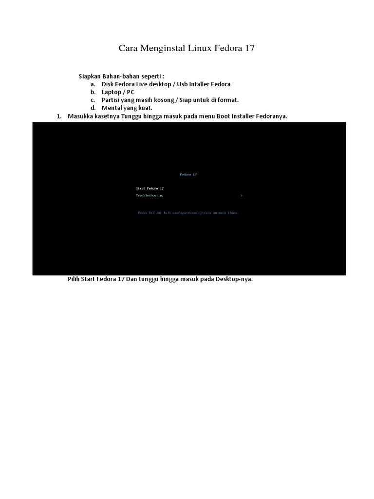 Panduan Instalasi Linux Fedora 17 | PDF