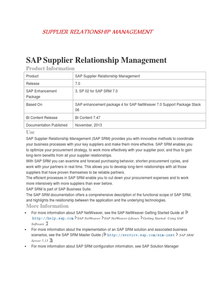 Sap-Srm Ref Manual | PDF | Business Process | Invoice
