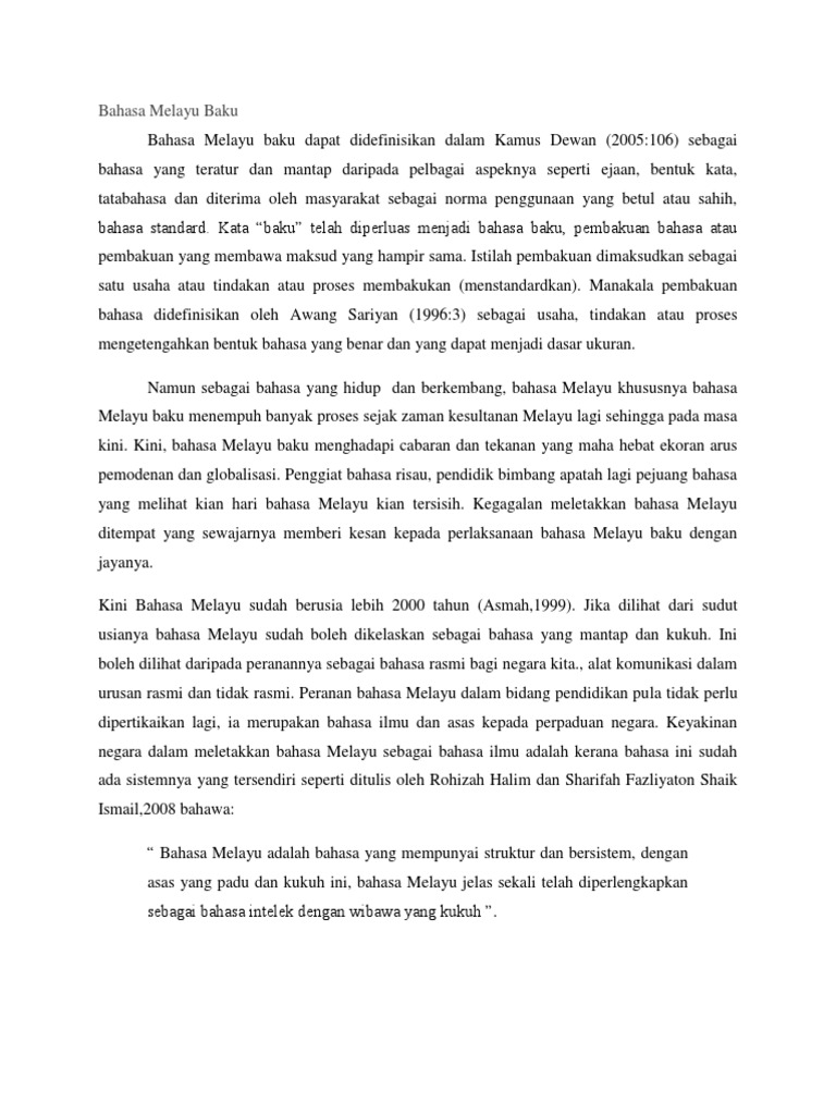 Bahasa Melayu Baku Pdf