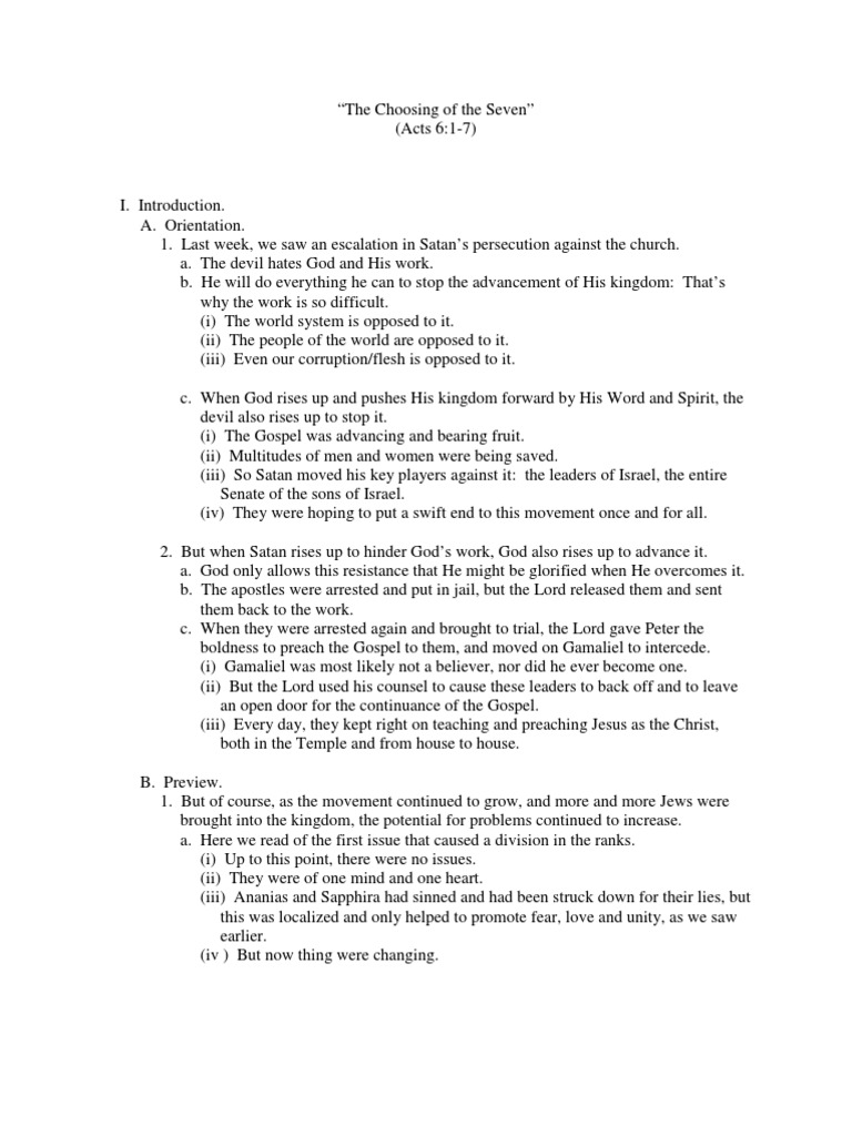 The Choosing of The Seven | PDF | Spiritual Gift | Jesus