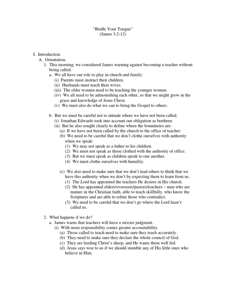 Bridle Your Tongue PDF Jesus Religious Behaviour And Experience