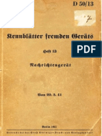 "D50/13" Kennblätter fremden Geräts. Heft 13:  Nachrichtengerät. N.1-3