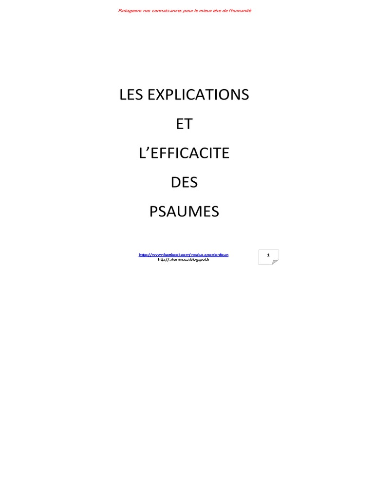 Les 150 Psaumes De David Et Leur Signification Cle Des Psaumes de David | PDF | Prière | Dieu