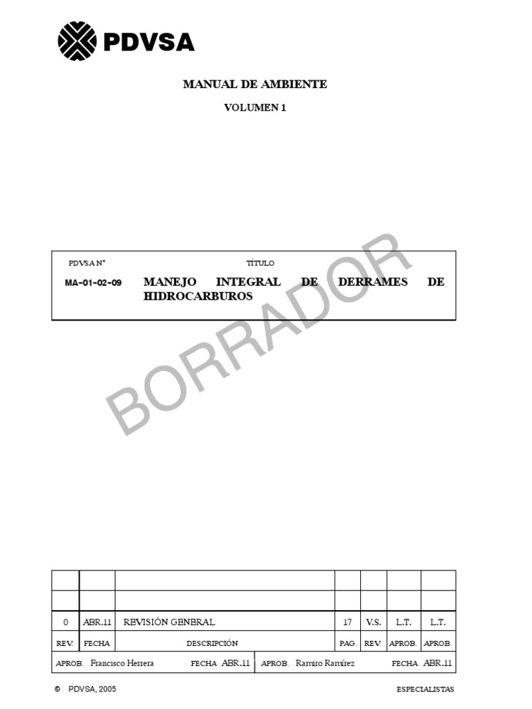 Manejo Integral de Derrames de Hidrocarburos | PDF | Contaminación ...