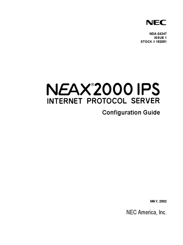 Neax 2000 Ips Configuration Guide 2434710w Pdf Voice Over Ip