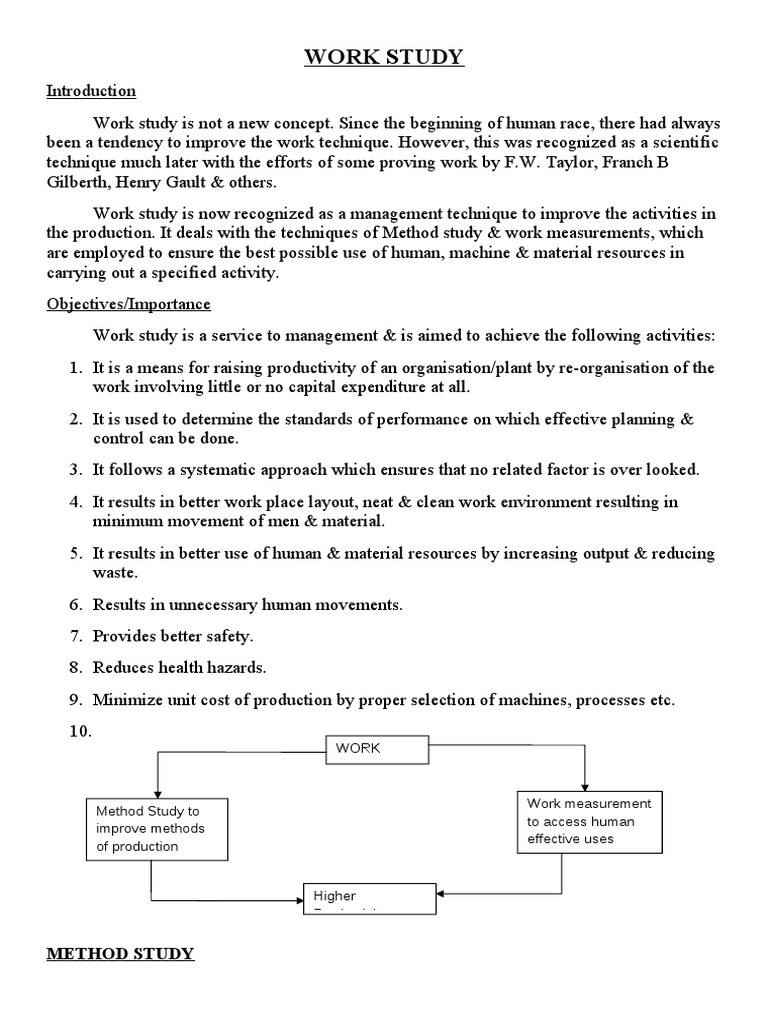 Work Study Techniques for Productivity | PDF | Sampling (Statistics ...