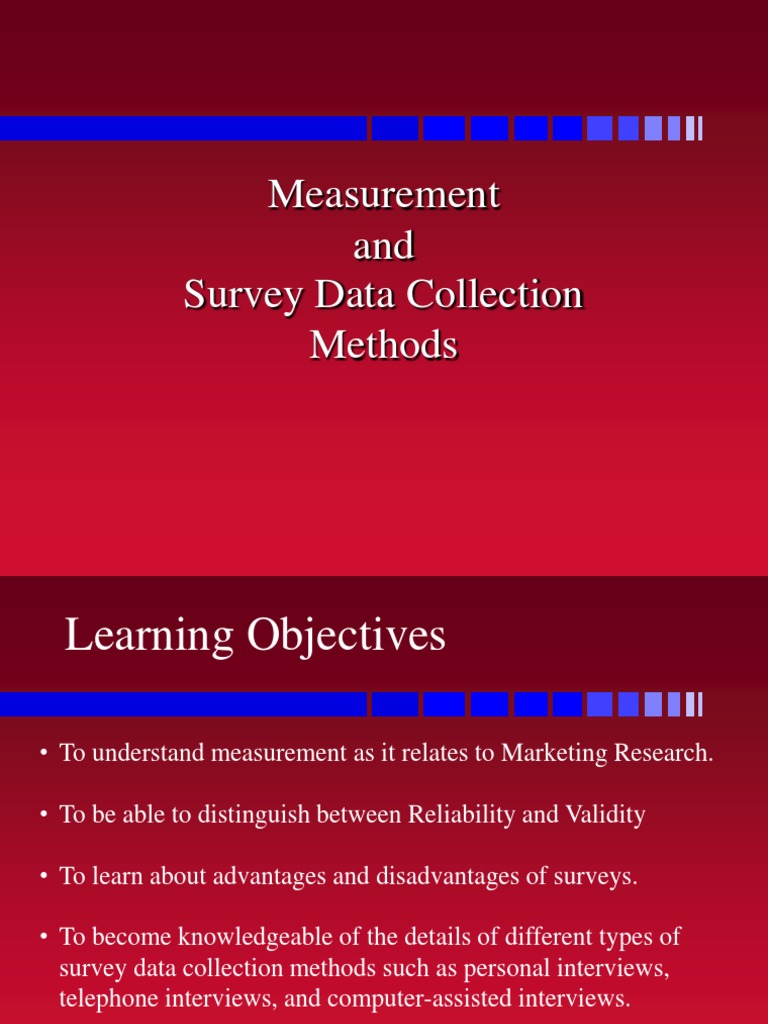 Measurement and Survey Data Collection Methods | PDF | Validity ...
