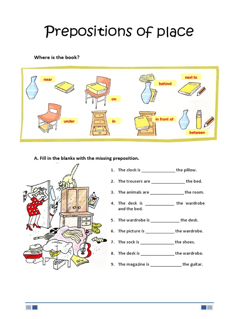 Prepositions of Place Exercise | PDF