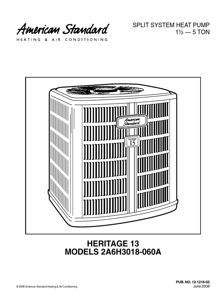 Heritage 13 Heat Pump Outside Unit Owners Manual | Air Conditioning