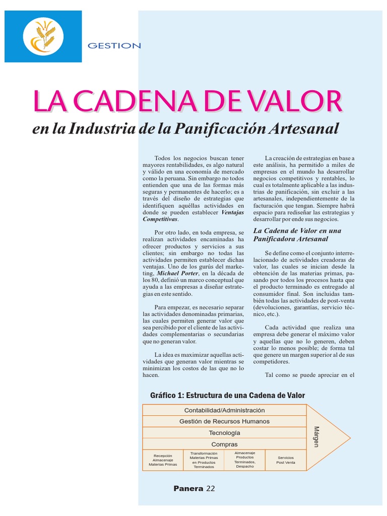Cadena de Valor en Panaderías Artesanales | PDF | Cadena de valor ...