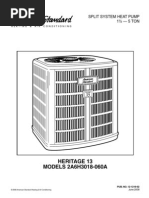 Heritage 13 Heat Pump Outside Unit Owners Manual | Air Conditioning