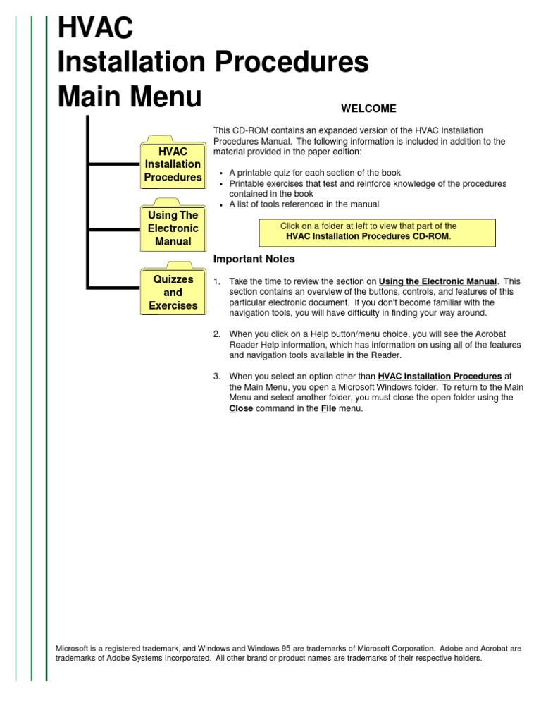 HVAC Installation Manual | PDF | Drill | Personal Protective Equipment