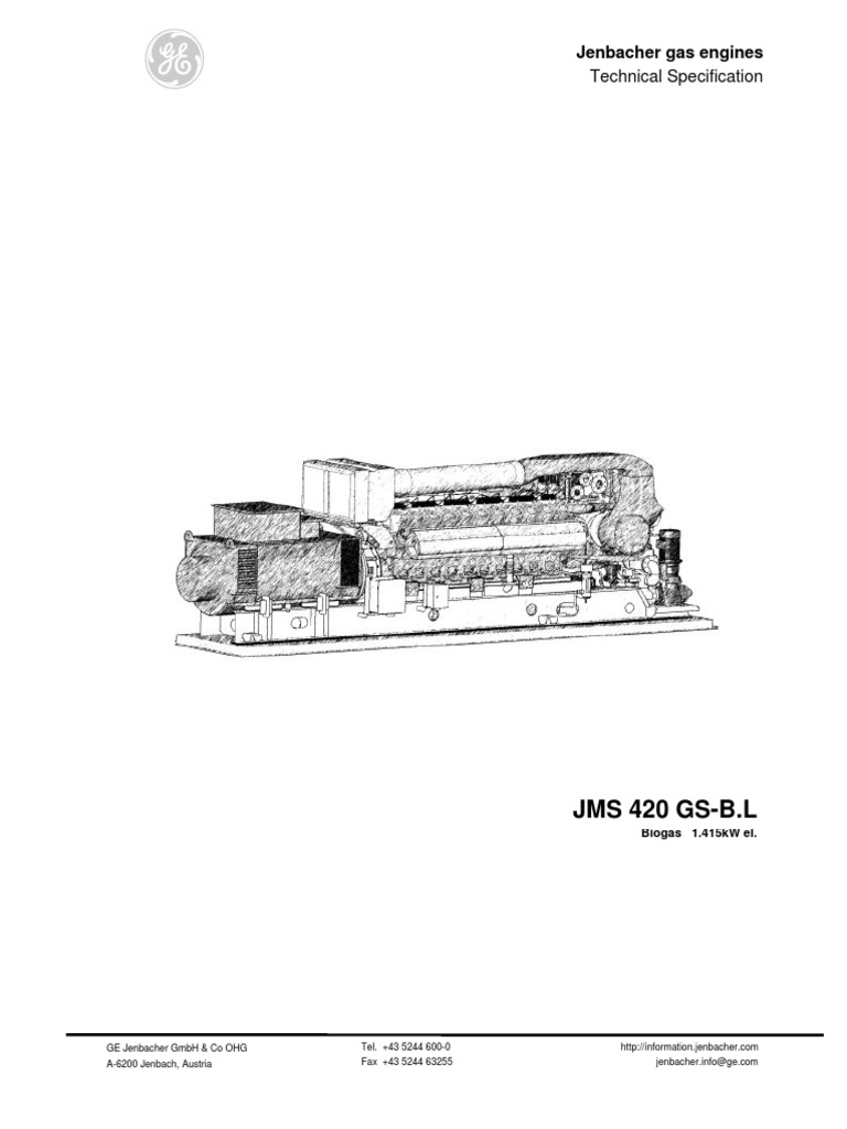 JMS 420 GS-B.L: Technical Specification | PDF | Engines | Machines
