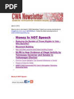 CWA Newsletter, Thursday, April 3, 2014