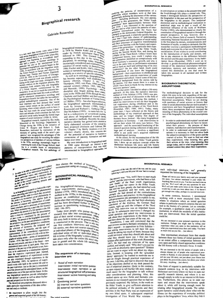 Biographical Research | PDF | Data | Research Methods