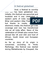 Chhat Festival Goes Global