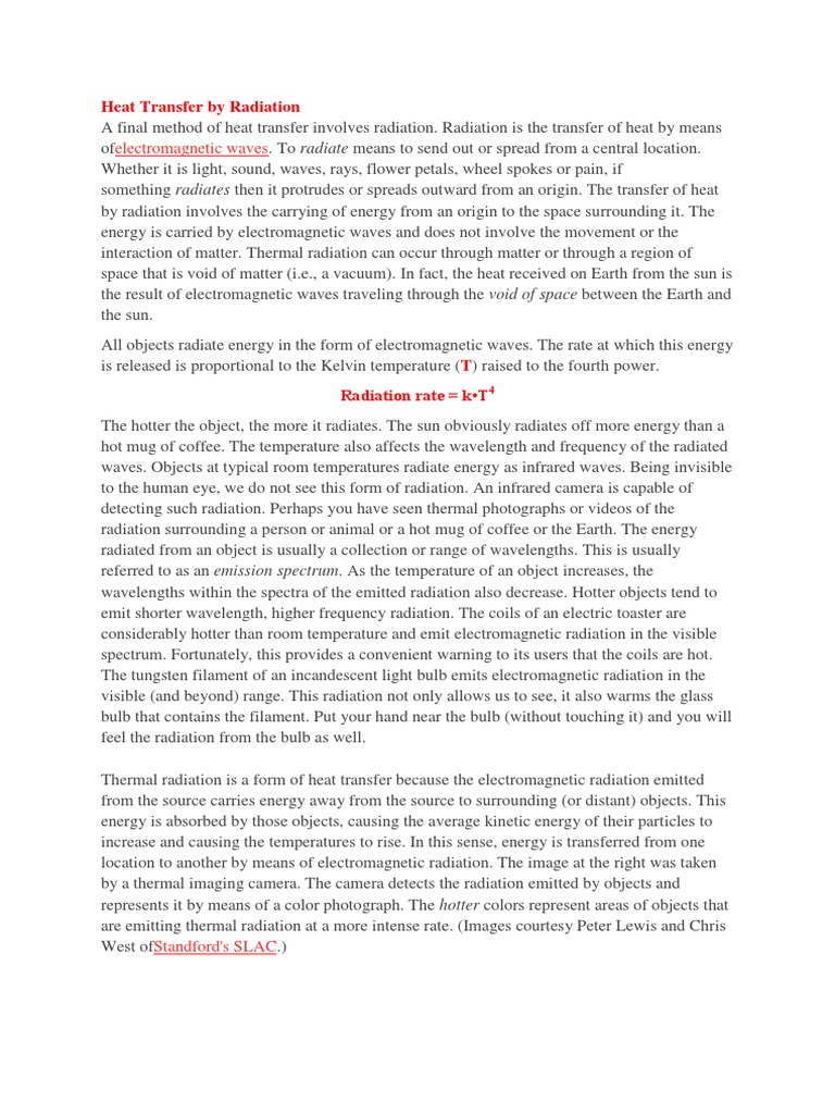 Understanding Heat Transfer by Radiation | PDF | Electromagnetic ...