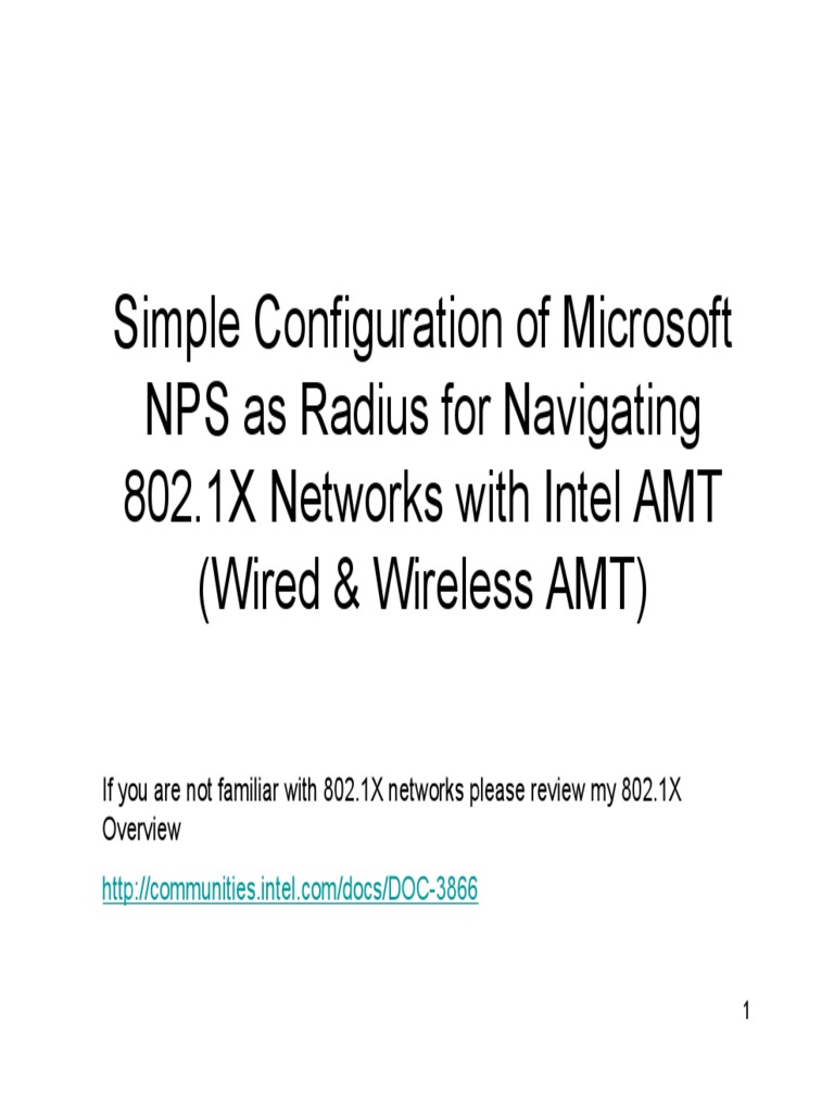 SImple NPS Configuration As Radius Part 1 PDF PDF Radius Public Key Certificate