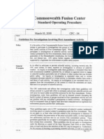 Mass Fusion Center 2008 Guidelines For Investigations Involving 1st Amend Activity