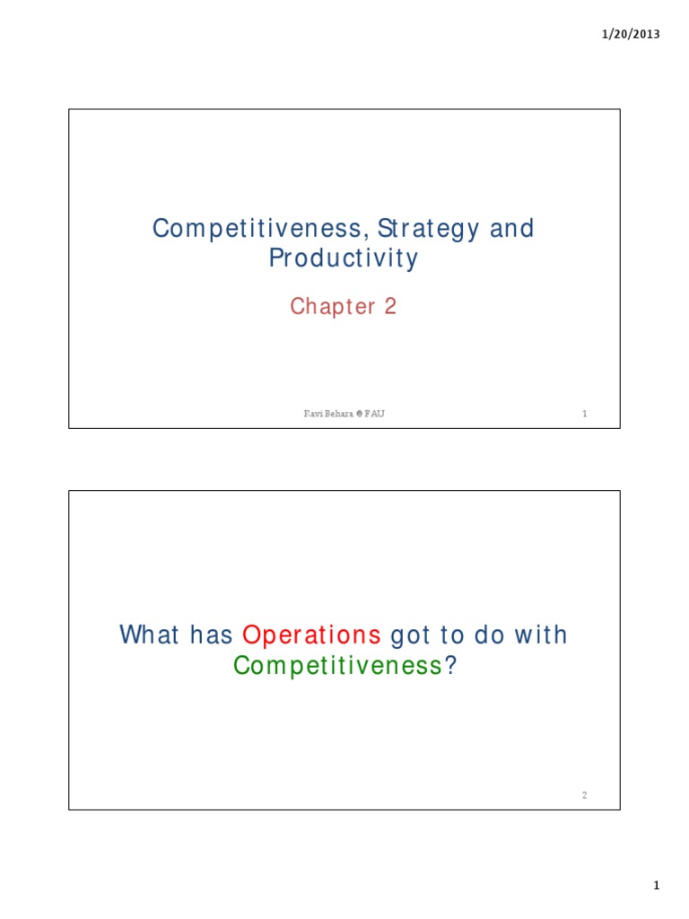 Operations Management and Competitiveness | PDF | Strategic Management ...