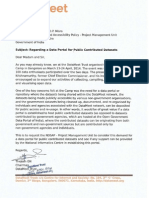 Letter To NIC For A Data Portal For Public Contributed Datasets