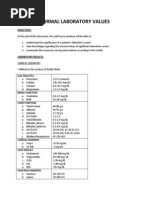 Normal Lab Values Chart PDF | PDF | High Density Lipoprotein | Alanine ...