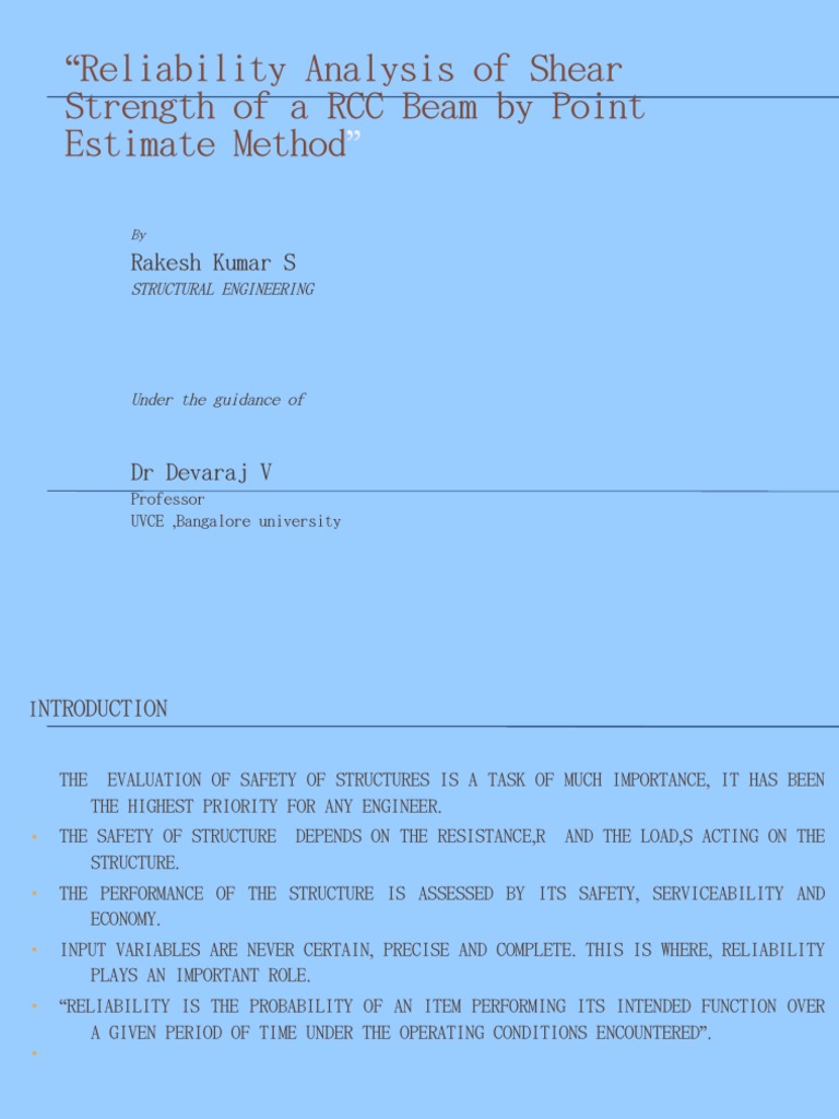 Reliability Analysis of RCC Beam Strength | PDF | Reliability ...